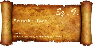 Szuszky Imre névjegykártya