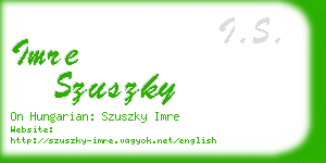 imre szuszky business card